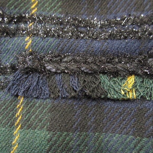 NWT J.Crew Lady Jacket in Blue Green Lurex Black Watch Plaid Blazer 10 - Picture 4 of 10